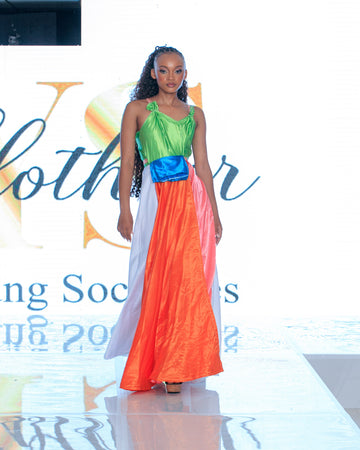 Sunburst Satin Dress – South Africa Runway Finale Look